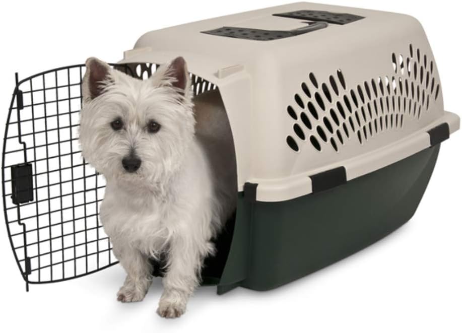 Petmate 21793 Ruffmaxx Travel Carrier Outdoor Dog Kennel, 360-degree Ventilation, 26", Green : Remington Dog Crate : Pet Supplies