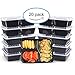 Meal Prep Containers [20 Pack] 3 Compartment Food Storage Bento Box | BPA Free | Stackable | Reusable Lunch Boxes, Microwave/Dishwasher/Freezer Safe,Portion Control (34 oz)