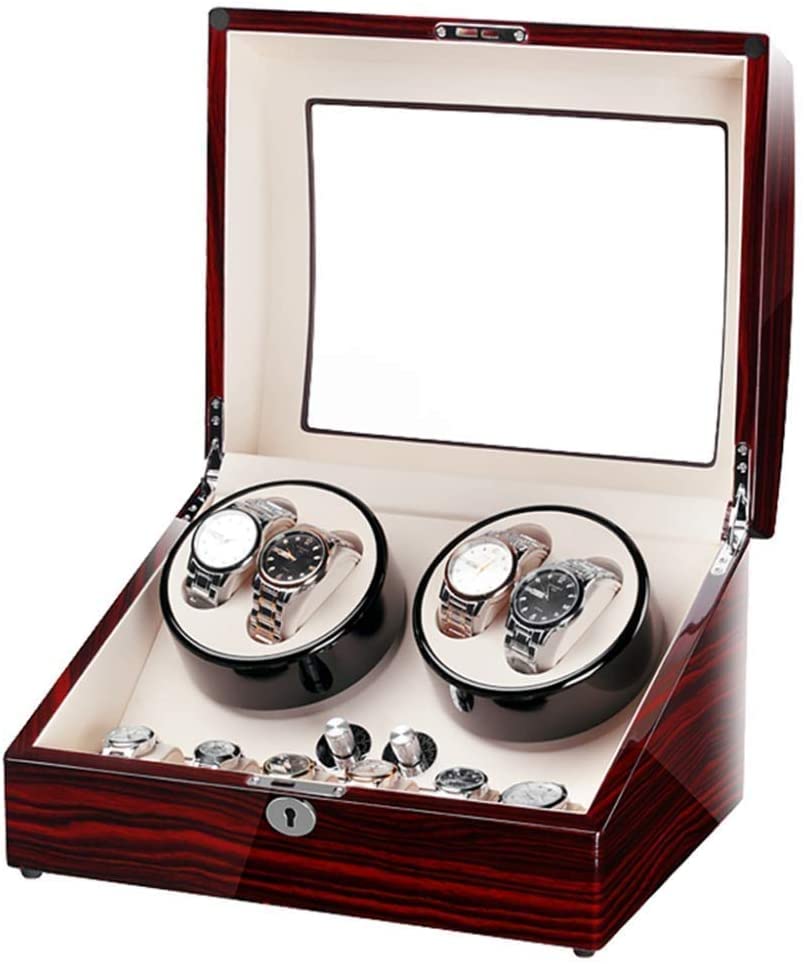 SLFFLS Watches Automatic Box Watch Winder Rectangle with Light Open The Lid and Stop Wear Protection Silent Movement 5 Programs Beautiful Scenery