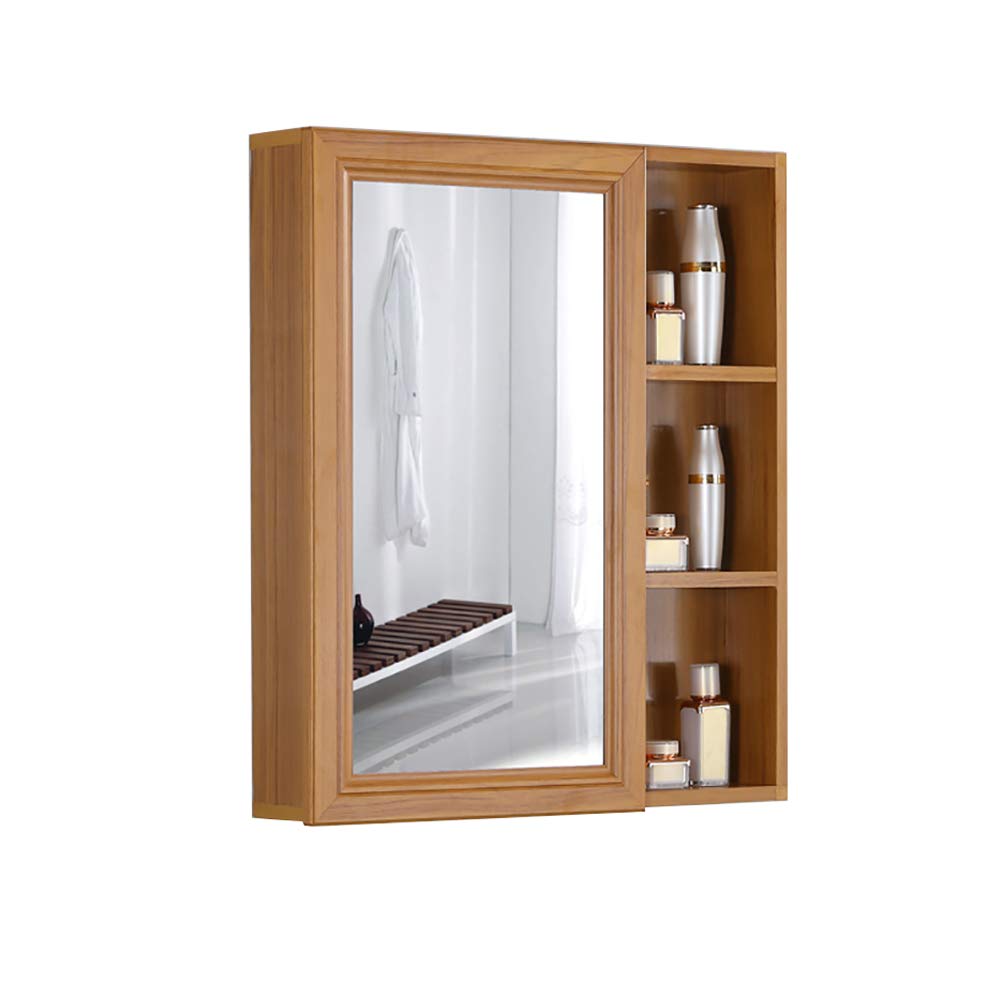 Amazon Com Space Aluminum Simulation Wood Grain Bathroom Mirror