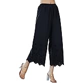 BEAUTELICATE Vintage Cotton Shorts Pettipants Culotte Slip Cropped Sleepwear Pants with Lace Edge