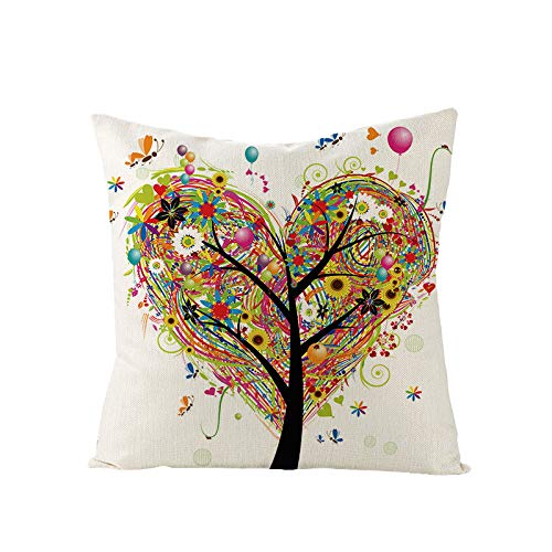 Begleri Throw Pillow Covers，Tree Throw Pillow Covers for Sofa Living Room Car 18 x 18 Inches，4 Pack.