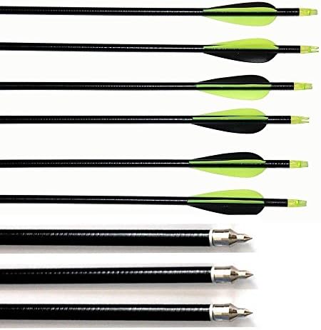 YJL Black 32" Fiberglass Target Practice Arrows with Replacement Screw-In Target Practice Point for Recurve and Compound Bow-12Pack