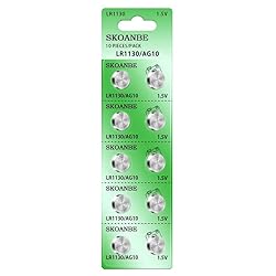 SKOANBE 10PCS LR1130 AG10 SG10 389 189 1.5V Button