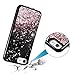 Caka Glitter Case for iPhone 7 8, iPhone 6 6S Glitter Case for Girls Women Sparkle Bling Flowing Floating Luxury Liquid Soft TPU Black Glitter Case for iPhone 6 6S 7 8 (4.7 inch) (Rose Gold)