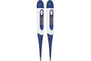 Animal Thermometer Set of 2 with Plastic Shell, Accurate LCD Display, Electronic Thermometer, Pet Thermometer, Veterinary The
