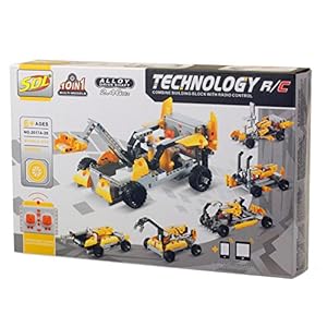 Bo Toys R/C 10 in 1 Race Cars Building Bricks Radio Control Toy, 198 Pcs DIY Kit with USB Rechargeable Battery, Construction Build It Yourself Toys