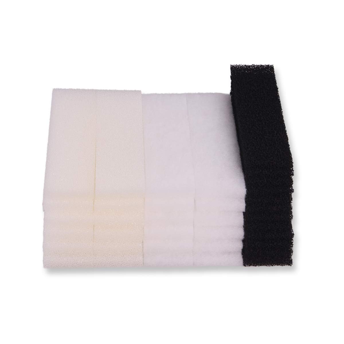 INGVIEE Compatible Filter Pads for Fluval U3 Aquarium Filter (12x Foam Pads, 12x Carbon filter, 12x polyester filter pads)