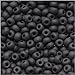 Jablonex Jet Czech Seed Beads, Black Matte