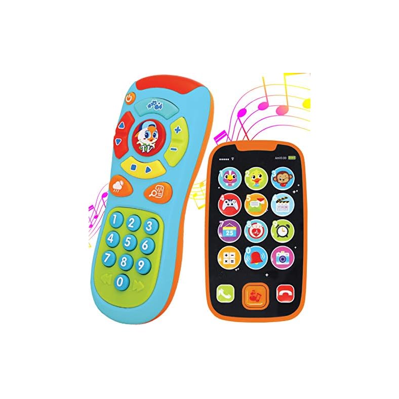 JOYIN My Learning Remote and Phone Bundle with Music, Fun Smartphone Toys for Baby, Infants, Kids, Boys or Girls… JOYIN My Learning Remote and Phone Bundle with Music, Fun Smartphone Toys for Baby, Infants, Kids, Boys or Girls…