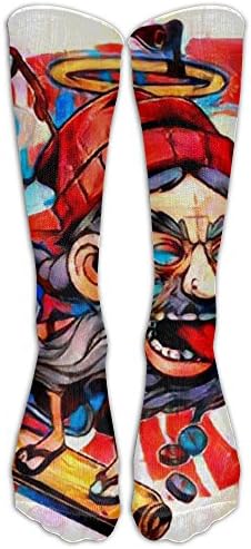 Fashion Skateboarding Hip-hop Old Man Unisex Crew Novelty Long Socks
