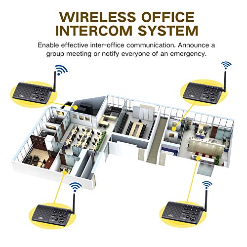 Hosmart Portable Wireless Intercom System，1/2Mile 6-Channel Security Wireless Intercom System for Home or Office [4 Stations Black] (Battery is not Included) - Thumbnail 4