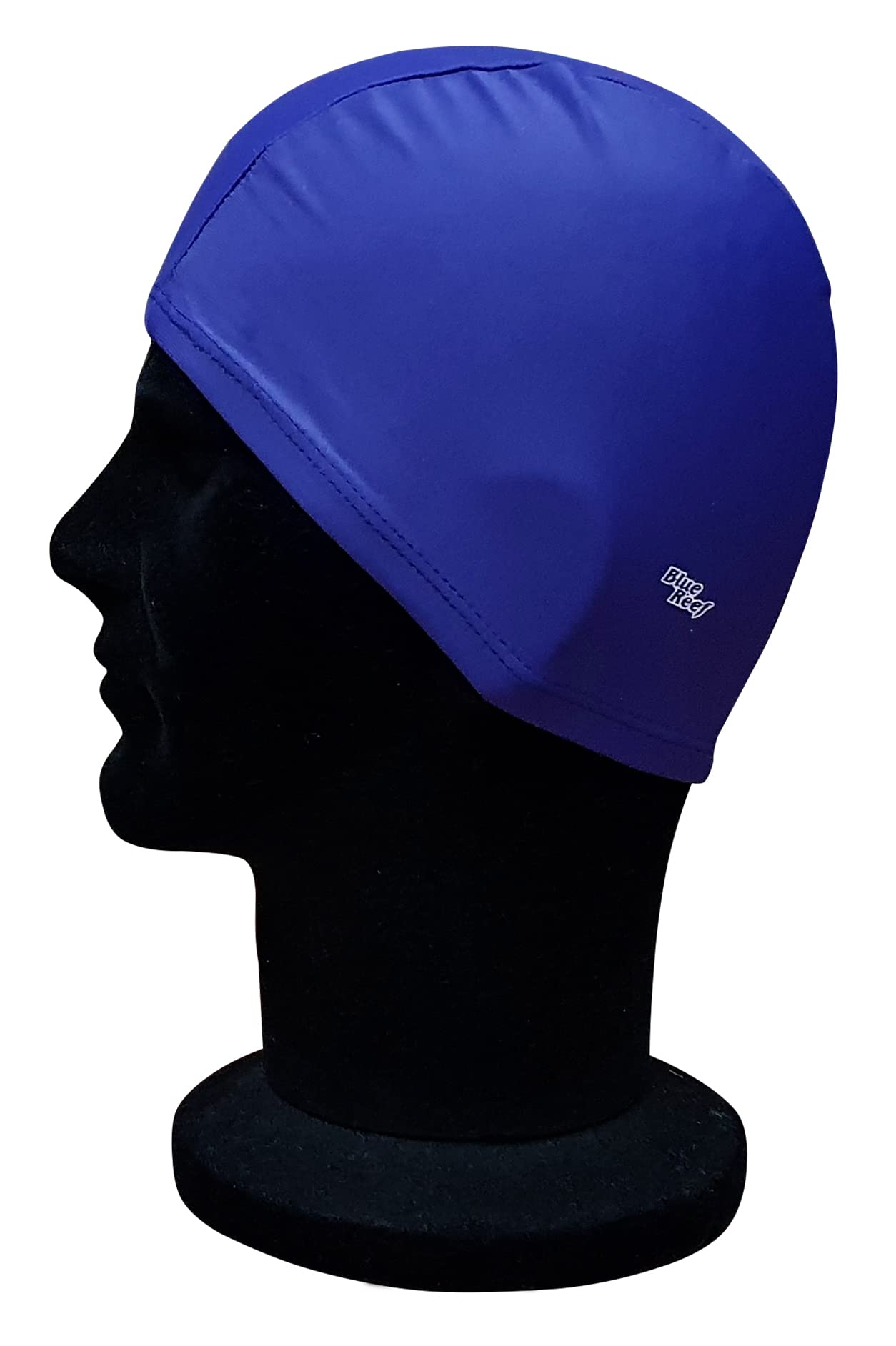 Blue Reef Elasticated Spandex Stretchy Anti Tear Easy Fit Plain Non Waterproof Deluxe Pull On Swimming Hat Swim Cap One Size Suitable For All Ages 3+ Years (Dark Purple)