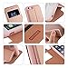 Nouske iPhone 6/6S Smart Touch Case S-View Window Flip Cover/Magnetic Closure/Stand/TPU bumper/360 Protection, Rose Gold