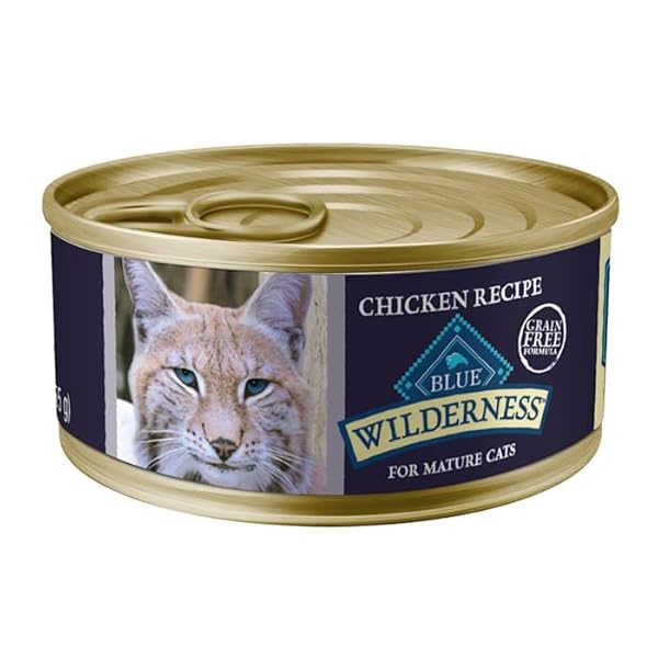 BLUE BUFFALO WILDERNESS HIGH-PROTEIN GRAIN-FREE WET FOOD FOR ADULT CATS 7+, CHICKEN RECIPE, 5.5-OZ., 24-COUNT