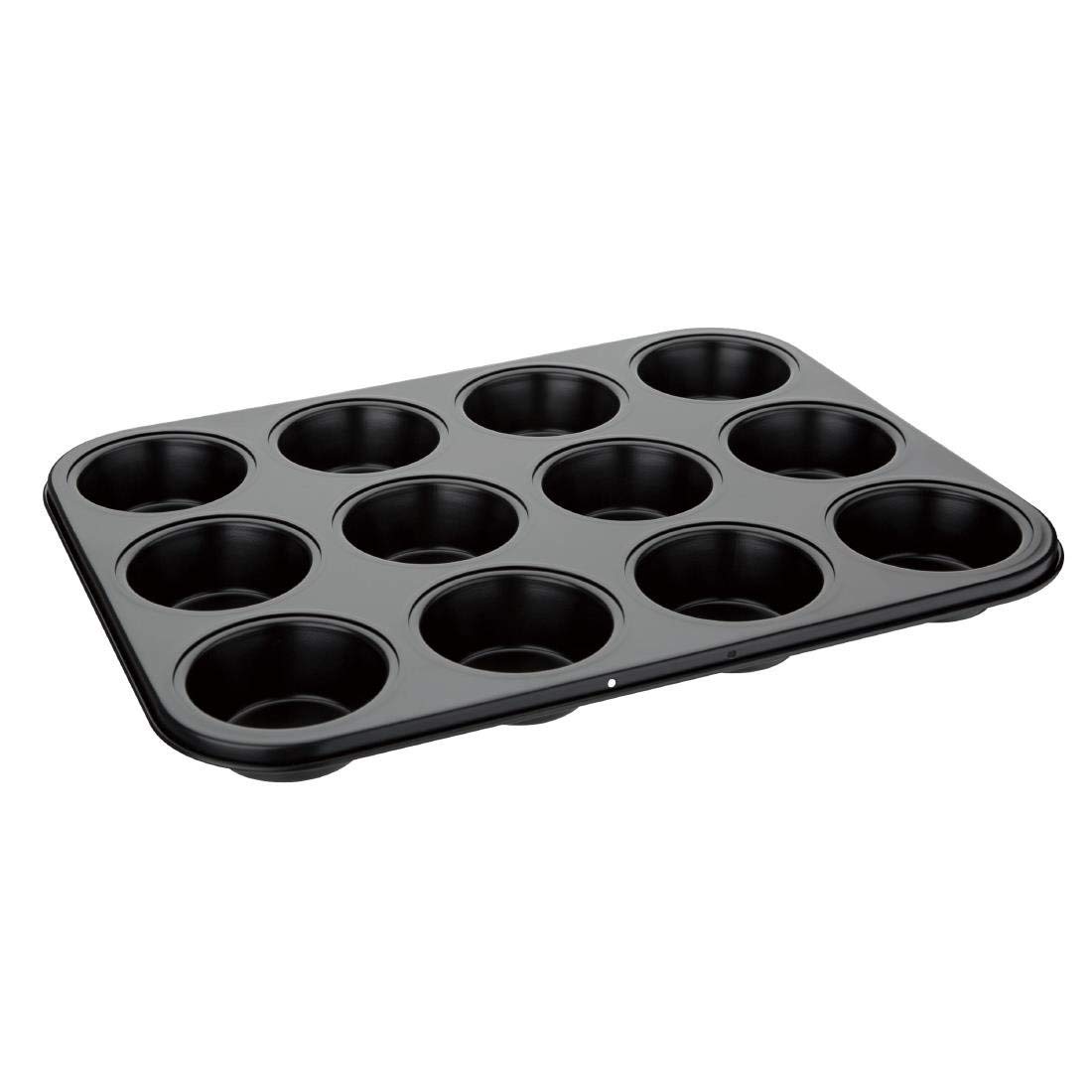 Vogue Carbon Steel Non-Stick Muffin Tray 12 Cup - Baking Sheet, Mould for Cupcakes, Desserts GD011