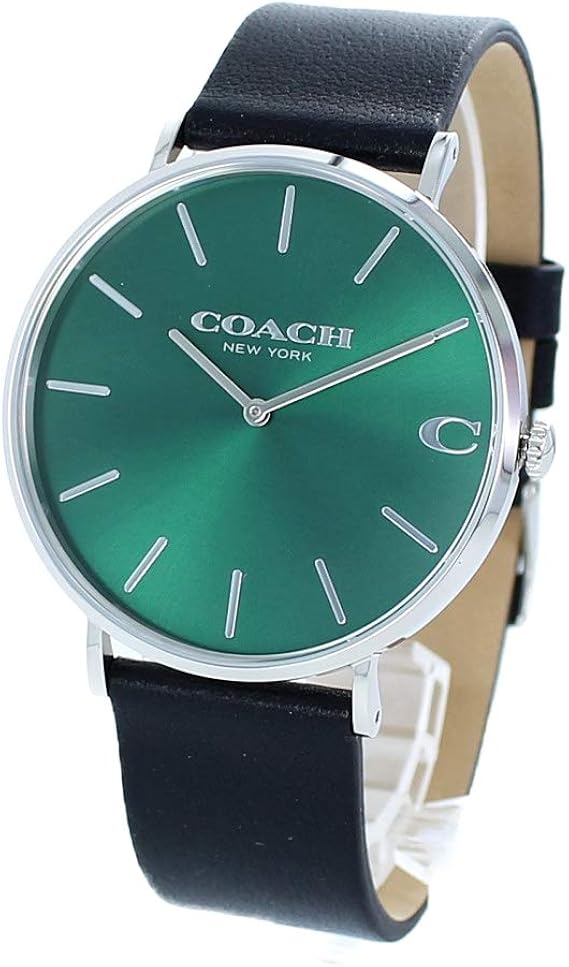 Amazon コーチ Coach メンズ Charles チャールズ シルバー グリーン ブラック レザー 腕時計 並行輸入品 メンズ腕時計 腕時計 通販