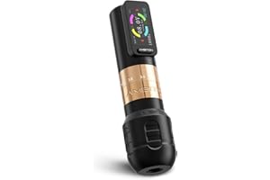 Ambition Seher Wireless Tattoo Machine with 6 Strokes Length 2.2mm-4.2mm Rotary Tattoo Gun Cartridge Pen with 2400mAh Touch B