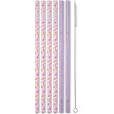 Swig Life Reusable Straws Candy Corn Tall Straw Set & Cleaning Brush, Each Straw is 10.25 inch Long (Fits Swig Life 20oz, 22oz, and 32oz Tumblers)