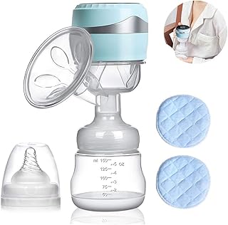 Elektrisch Milchpumpe, PiAEK Tragbare Brustpumpe Massage Stillenpumpe Wiederaufladbare Batterie Einstellbare BPA-frei Schmerzfrei Touchscreen Lautlos (Beinhaltet 2 Bio-Stilleinlagen)