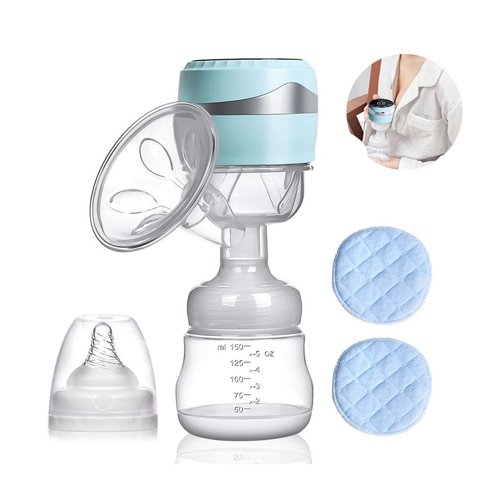 Elektrisch Milchpumpe, PiAEK Tragbare Brustpumpe Massage Stillenpumpe Wiederaufladbare Batterie Einstellbare BPA-frei Schmerzfrei Touchscreen Lautlos (Beinhaltet 2 Bio-Stilleinlagen)