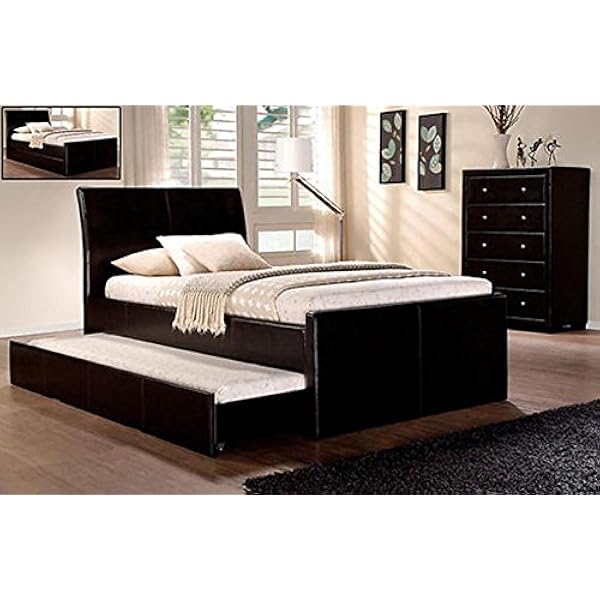 Istyle Selina King Single Trundle Storage Bed Frame Fabric Grey
