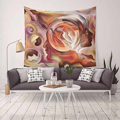 Vocktops Custom Wall Tapestry, Wall Hanging Music Note Tapestry, Psychedelic Bohemian Mandala Tapestry Indian Tapestry for home Decor (color8, M(5951inches))