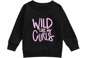 MERSARIPHY Toddler Baby Girls Tops WILD LIKE MY CURLS Sweatshirt Sweater Long Sleeve Shirt Girl Fall Winter Clothes