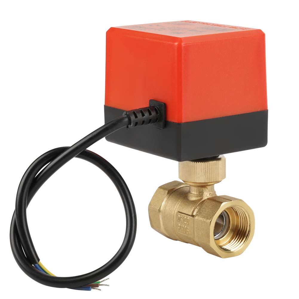 Brass Ball Valve, DC 12V G3/4" Motorized Ball Valve, 2 Way Electrical Ball Valv for Flow Control