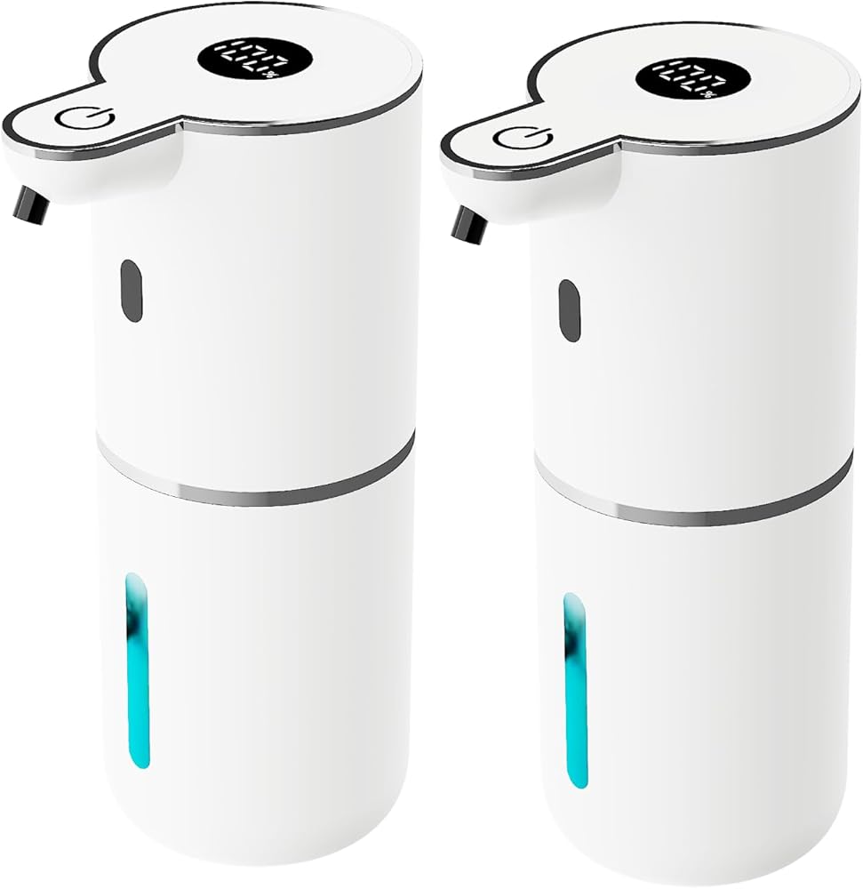 2Pack Automatic Soap Dispenser Touchless, Foaming Soap Dispenser 6 Adjustable Level Hands Free USB Rechargeable Dispenser Ele