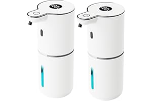 2Pack Automatic Soap Dispenser Touchless, Foaming Soap Dispenser 6 Adjustable Level Hands Free USB Rechargeable Dispenser Ele