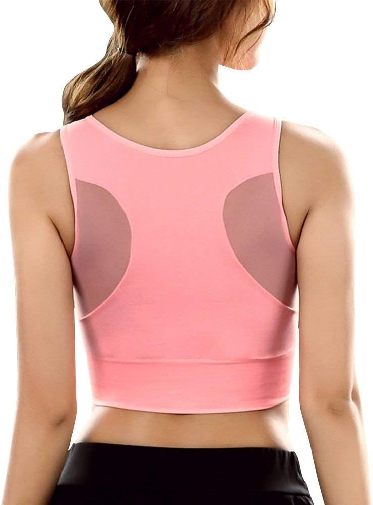 Snailify Women's Sports Bra High Impact Full Coverage Racerback Removable Padded - Yoga Gym Running Workout Bra