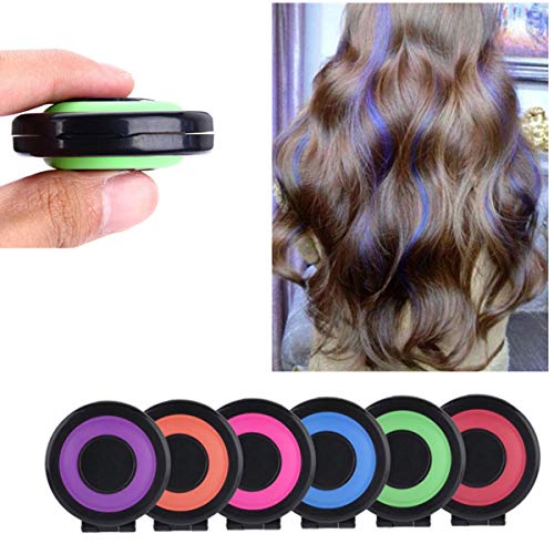 Temporary 6 Colors Hair Chalk Set Kids Hair Dye Color without Glove Hair Chalk Salon for Girls, Kids - Hair Color Toy for Halloween, Cosplay, Crazy Hair Day Washable