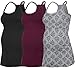 SUIEK Women's Nursing Tank Top Cami Maternity Bra Breastfeeding Shirts (Large, Black+Burgundy+Grey Print)