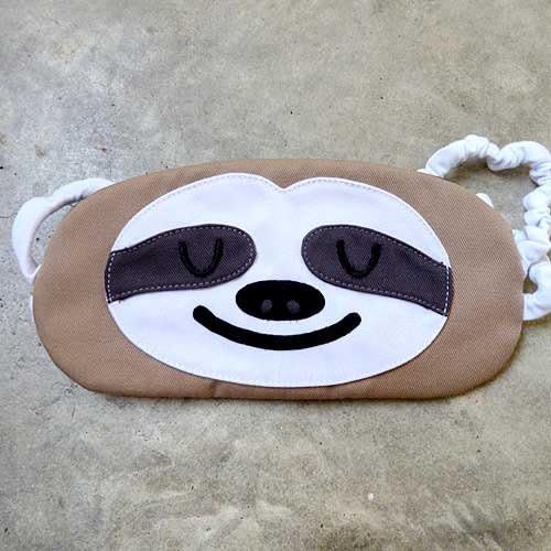 Sloth Animal Beauty Sleep Eye Mask Eyemask For Sleeping Travel Napping (Beige)