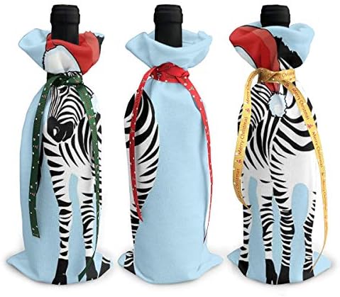 3Pcs Decoration Wine Bottle Covers Bags,Champagne Bags,Holiday, Isolated, Safari, Striped, Wild, Wildlife,Table Decor for Wedding,Party,Holiday,Christmas,Hotel,Bar,Kitchen
