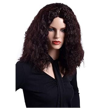 Buy Beron 20 Women Girls Medium Curly Wavy Fluffy Dark Brown Wig