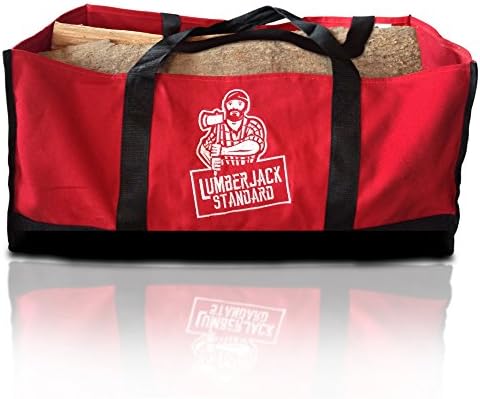 Premium Canvas Log Carrier – Genuine, Heavy-Duty 16 Oz Canvas Tote Bag with Jumbo Capacity – Tough and Durable Wood Holder with Large Caddy for Carrying your Firewood and Fireplace Timber – 2 Year No Questions Asked Replacement Guarantee+FREE BONUSES!
