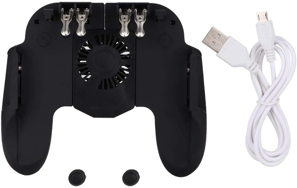 Mobile Mobile Game Controller, Smartphone Gamepad Heat Dissipation Game Shoot Trigger Game Handle Joystick Grip Auxiliary Gamepad with Cooling Fan