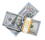 EWIBUSA 100 pcs Bills 10,000 Dollar Props Money magic Props Advertising & Novelty Real Looking New Style Copy Double-Sided Printing for Movie