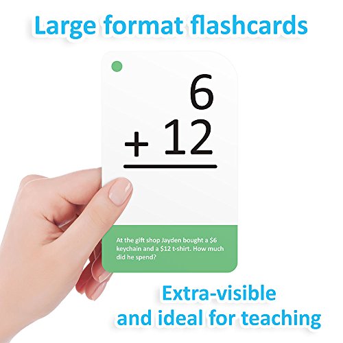 Self-Checking Addition Flashcards with Word Problems, All Facts 0-12 by Pint-Size Scholars