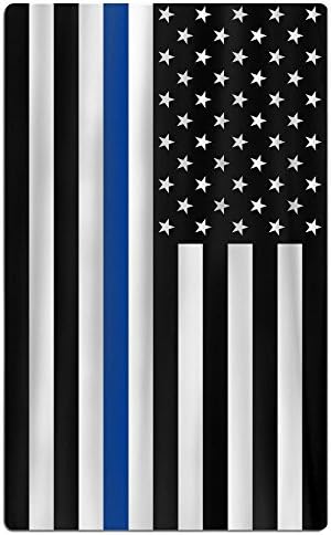 FSKDOM Oversized Beach Towel - Support Police Thin Blue Line American USA Flag - Cotton Double Yarn Strength Perfect Pool Towel Bath Towel