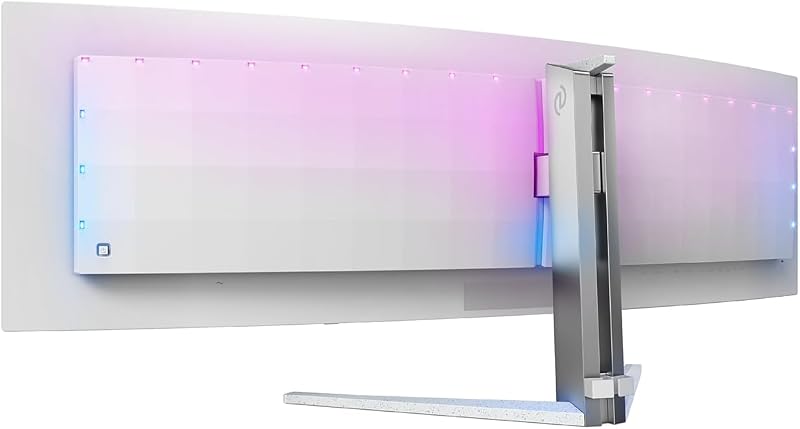 Evnia 49M2C8900LA 49 zoll Curved, DQHD USB Hub Gaming Monitor, 144Hz, QD-OLED Panel, 0.03ms GtG, HDR400 TB, FreeSync Prem.Pro, Höhenverstellung,Lautsprecher(5120x1440 HDMI 2x 2.0 DP1x 1.4)Grau