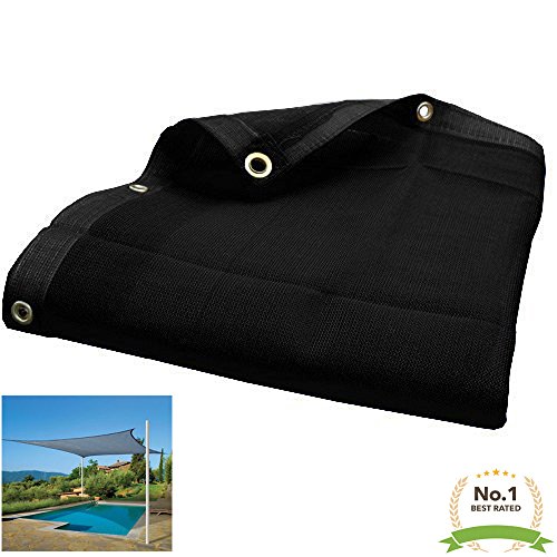 8'X10' (Black) Heavy Duty Mesh Tarp Net Sail Sun Shade Awning and Fence Screen Patio and Canopy Cover