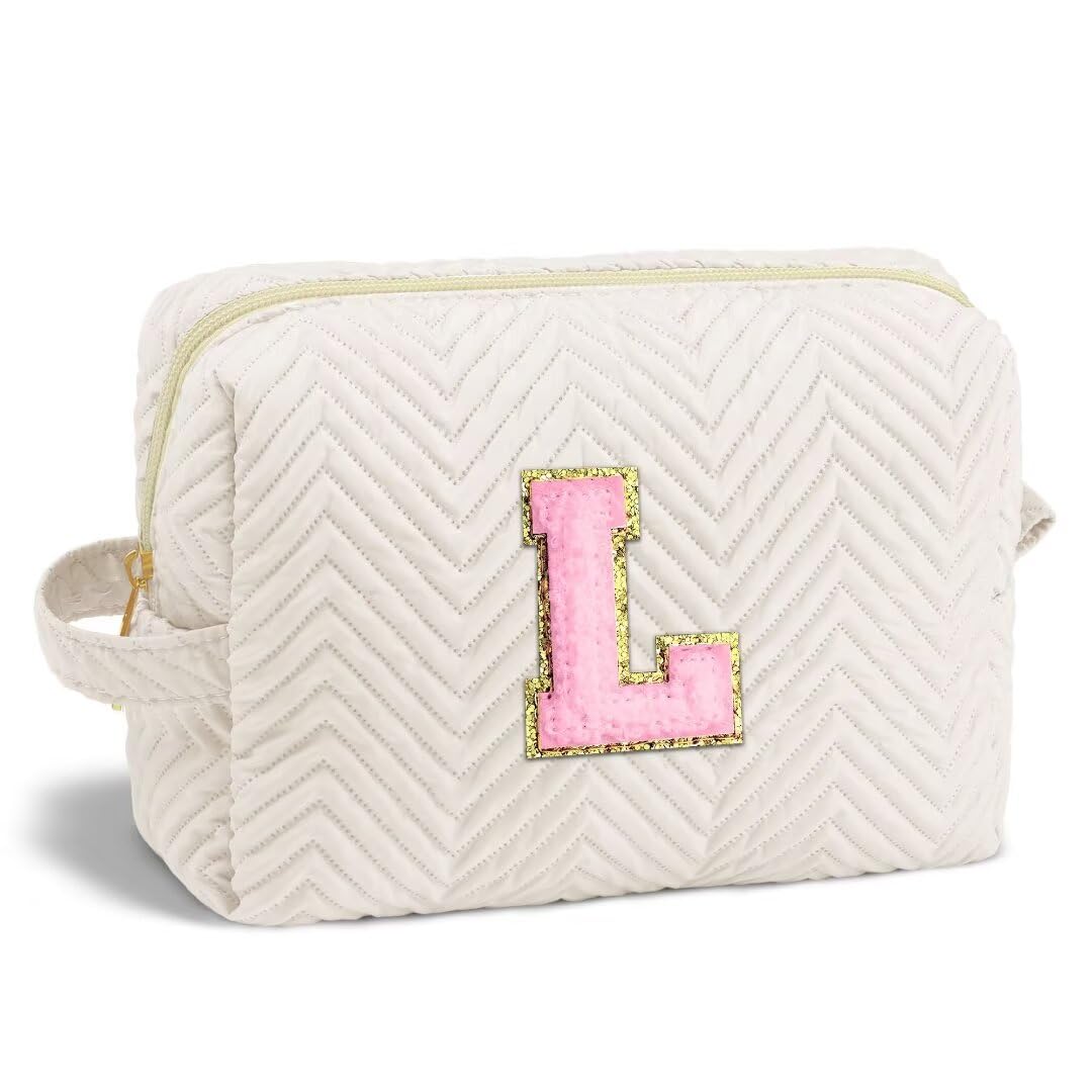 Parima Personalised Gifts for Girls - Personalised Friendship Gifts for Kids, Small Cosmetic Bag Makeup Bag Initial L