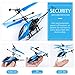 Remote Control Helicopter Flying Toys, Mini Led Rechargeable Hand Operated Drone with LED Light for Kids, Boys Girls Indoor Outdoor Games(Blue)