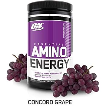 OPTIMUM NUTRITION ESSENTIAL AMINO ENERGY, Concord Grape, Keto Friendly BCAAs, Preworkout and Essential Amino Acids,with Green Tea and Green Coffee Extract, 30 Servings