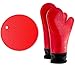 New Hybrid Silicone Oven Mitt Set, 2 Professional Oven Mitts Extra Long with Commercial Grade Silicone & Quilted Cotton Interior for Triple Protection & Comfort, Long Kitchen Oven Gloves PLUS Trivet