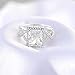 FENDINA Womens Jewelry 18K White Gold Plated Cubic Zirconia Infinity Love Princess Cut Promise Eternity Ring Engagement Wedding Anniversary Band Her