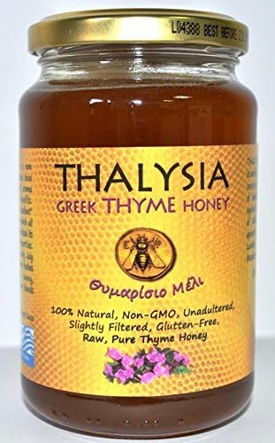 divinely tasteful, gourmet THALYSIA Greek THYME honey from the islands. Raw, unpasteurized, unheated, only lightly filtered, from Crete (454gr-16oz)